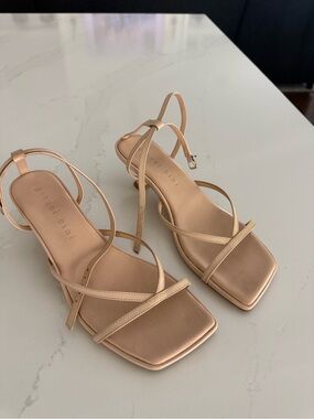 ginanni bini Nude Strappy Square-Toe Heels